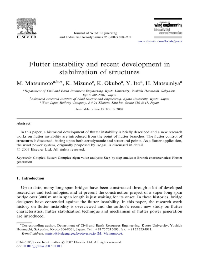 Flutter Instability in Structural Engineering | PDF | Lift (Force ...