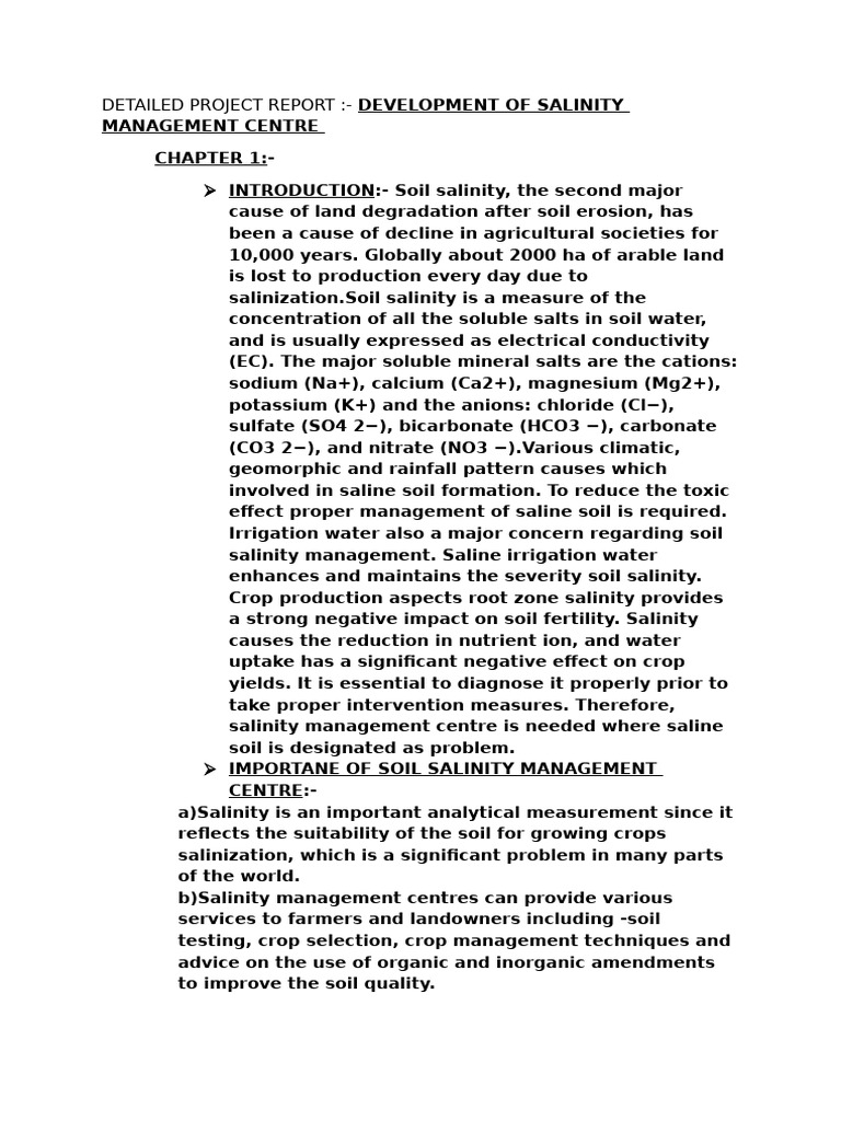 Salinity Management Centre Development Report | PDF | Soil | Salinity