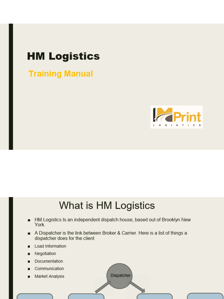 HM Logistics Dispatch Training Manual | PDF | Trailer (Vehicle) | Cargo