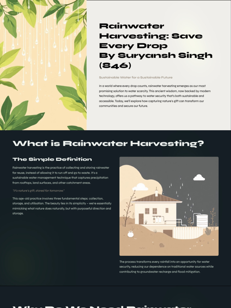 Rainwater Harvesting for Water Security | PDF | Water | Groundwater