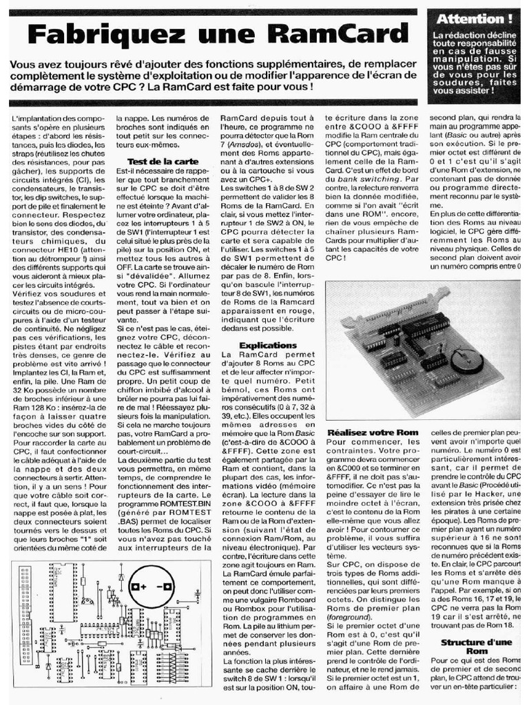 Fabriquez Une RAMCard | PDF