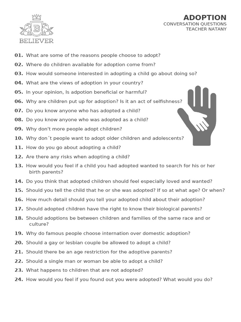 Adoption Conversation Questions Guide | PDF