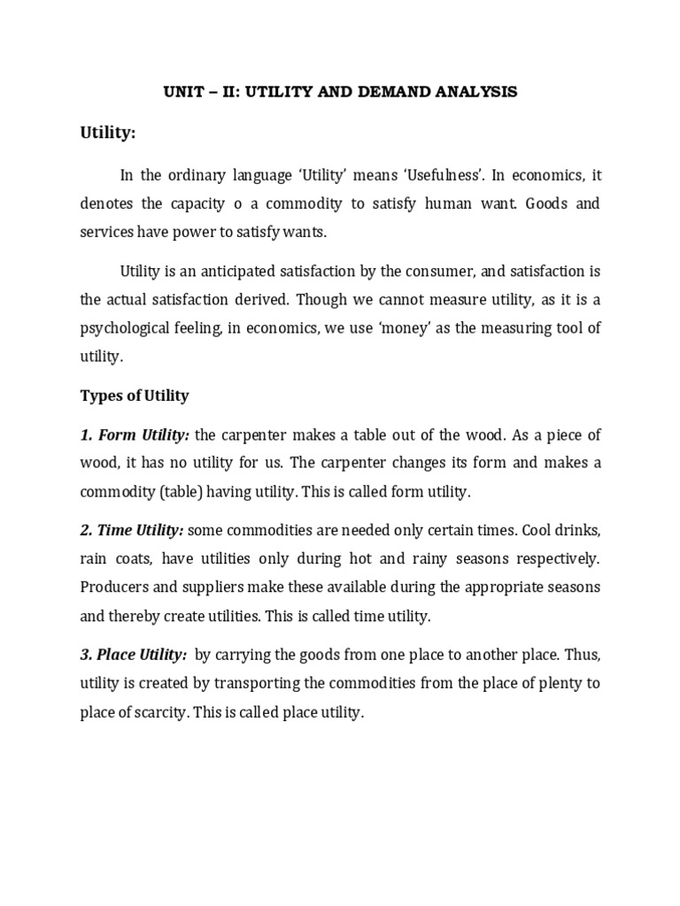 Utility and Demand Analysis Explained | PDF