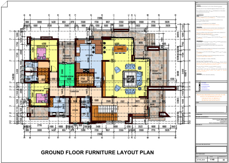 Ground Floor Furniture Layout Plan | PDF | Civil Engineering | Building ...