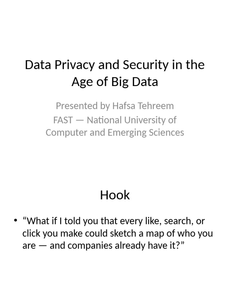 Data Privacy and Security Hafsa Tehreem | PDF