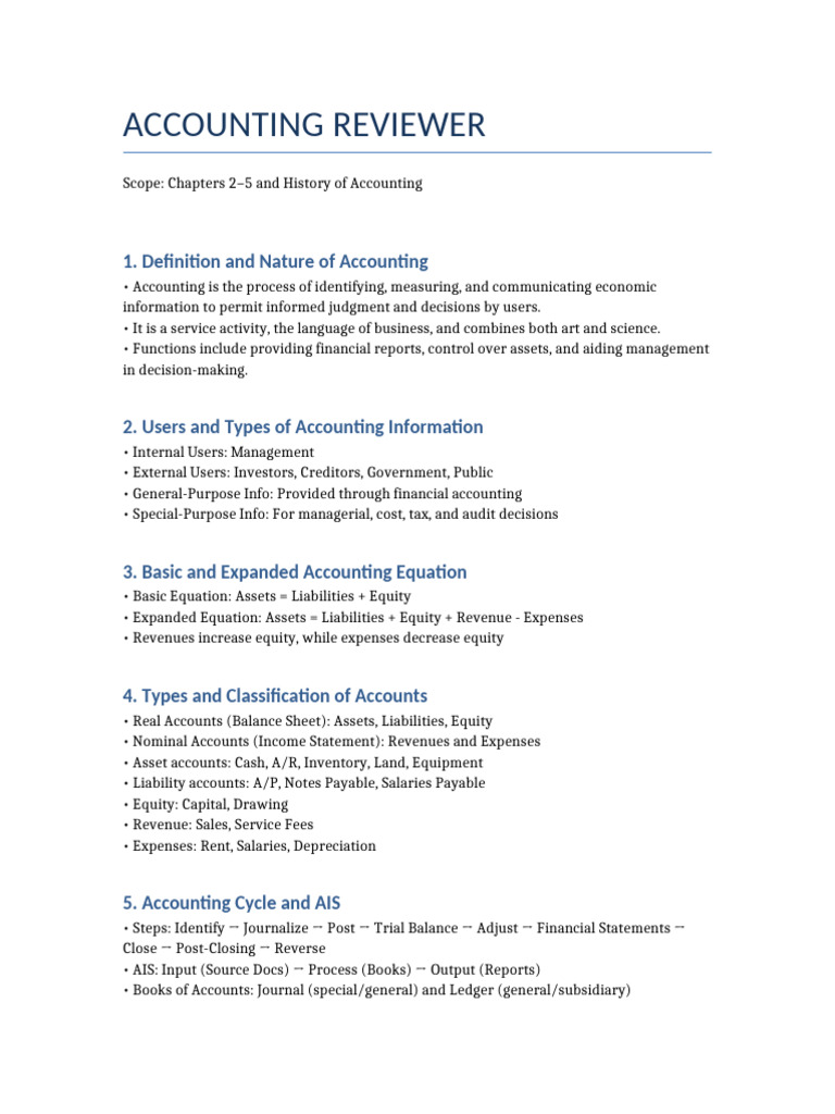 Comprehensive Accounting Overview | PDF