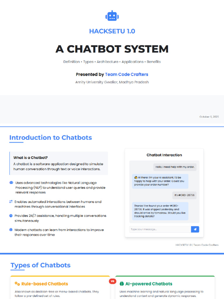 Chatbot System 6 OCT 2025 | PDF