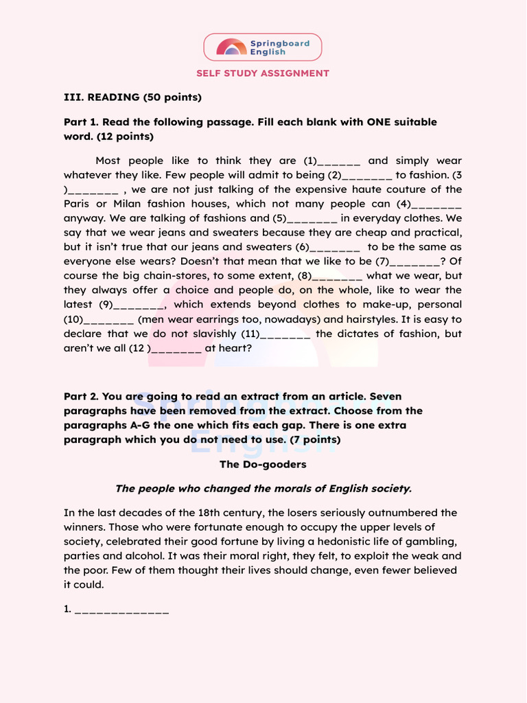 Self-Study Assignment 07 | PDF | Ageing | Anthropology