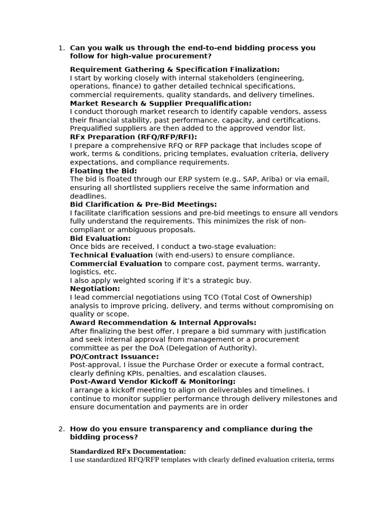 Bidding Process | PDF | Auction | Procurement