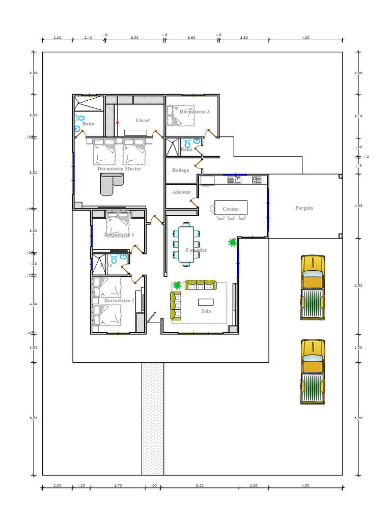 House Layout with Room Dimensions | PDF