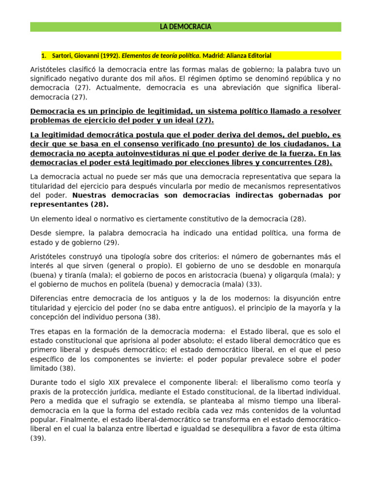 Conceptos Clave de la Democracia Moderna | PDF | Democracia ...