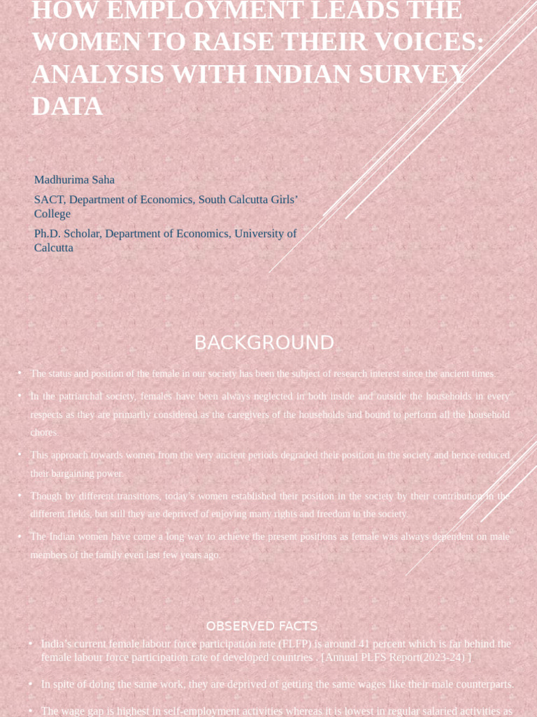 Women’s Employment and Empowerment in India | PDF | Labour Economics ...
