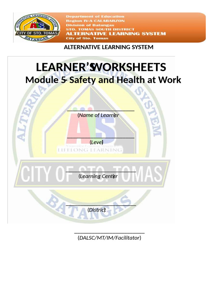 Safety and Health at Work Module | PDF