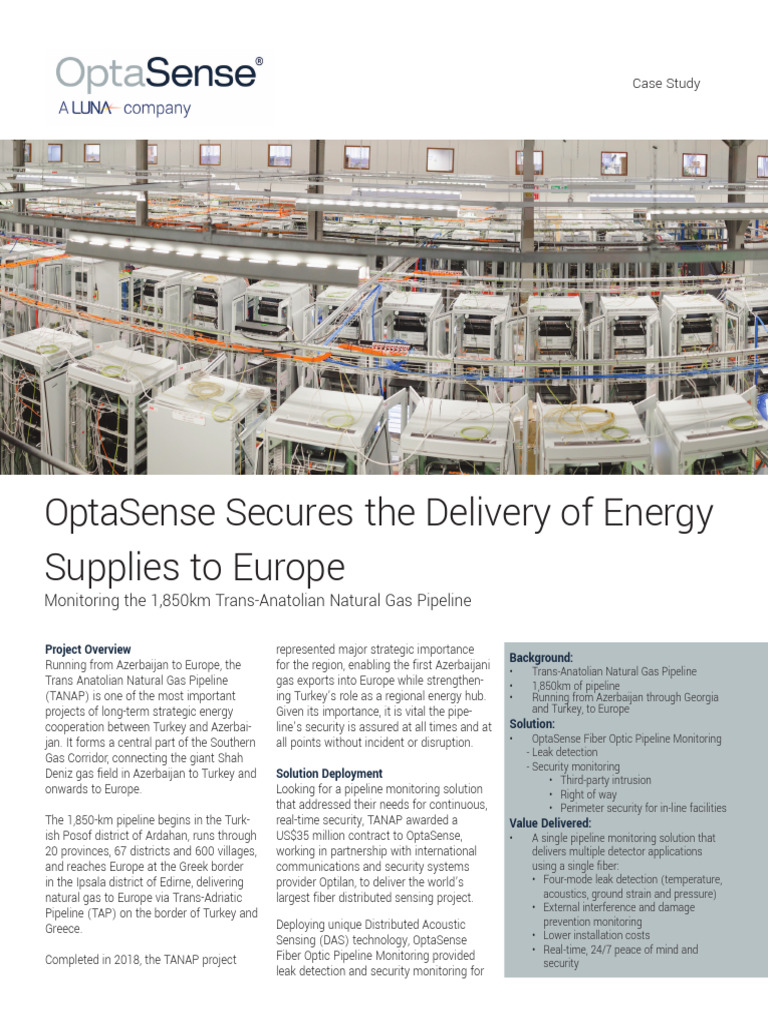 TANAP Pipeline Monitoring by OptaSense | PDF