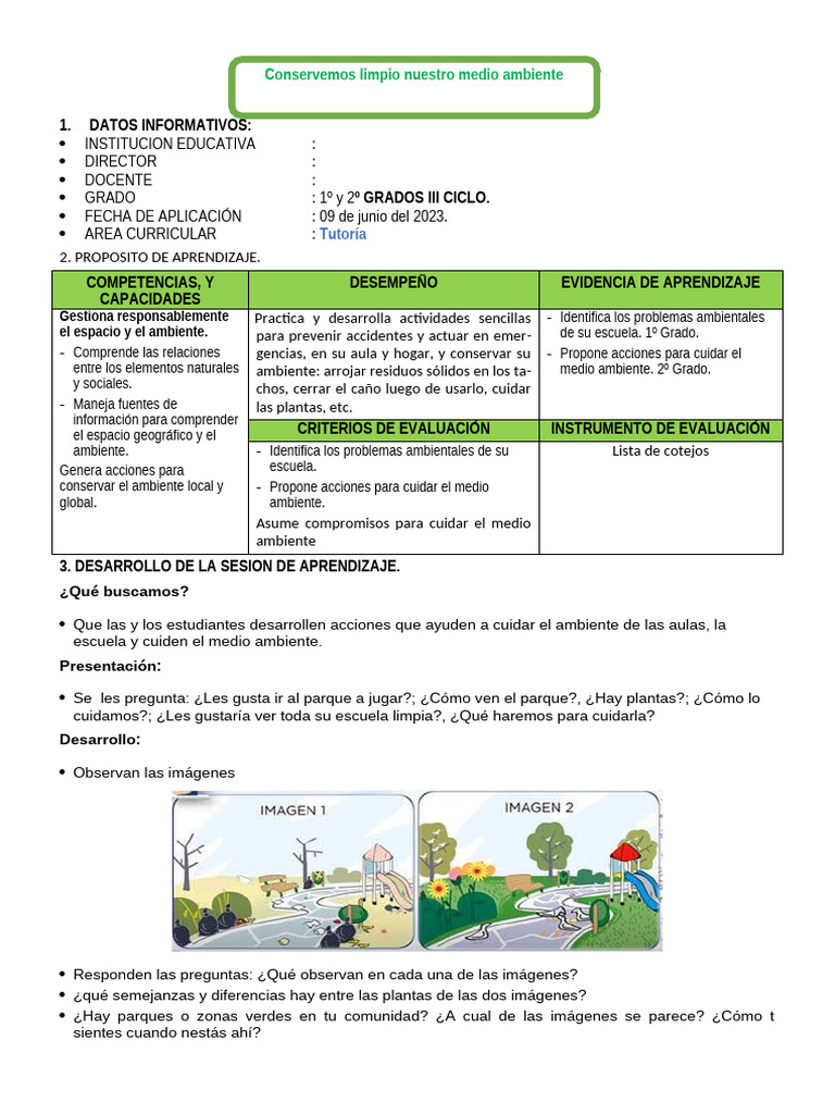 III Ciclo T 09 de Junio | PDF | Aprendizaje | Entorno natural