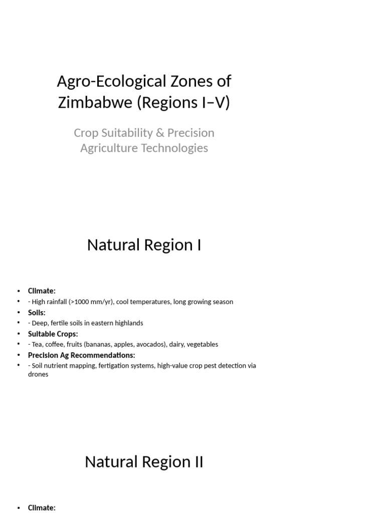 Zimbabwe Agro-Ecological Zones & Crop Tech | PDF