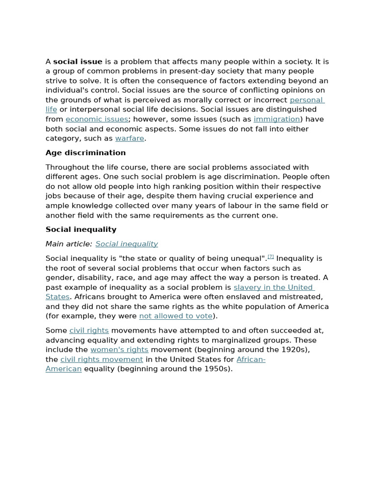 Understanding Social Issues and Inequality | PDF