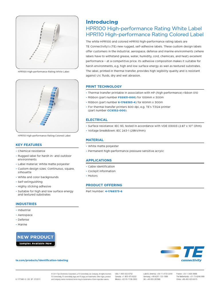 High-Performance Industrial Labels | PDF | Materials
