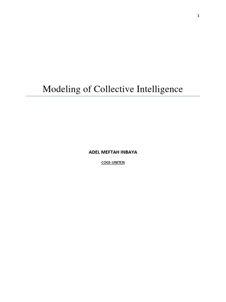 Modeling of Collective Intelligence - AR | PDF | Collective ...