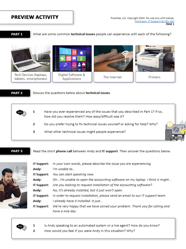 IT Support Call: Common Issues & Solutions | PDF | Computing