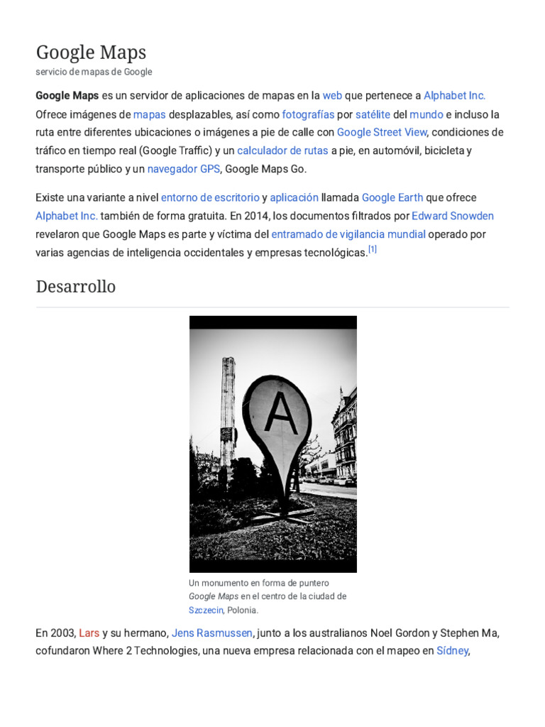 Google Maps - Wikipedia, La Enciclopedia Libre | PDF | Informática ...