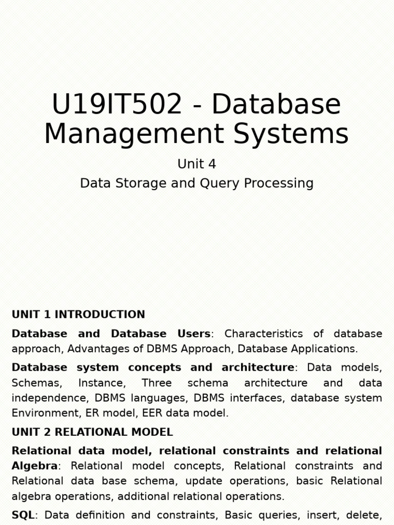 Data Storage & Query Processing Guide | PDF | Database Index | Databases