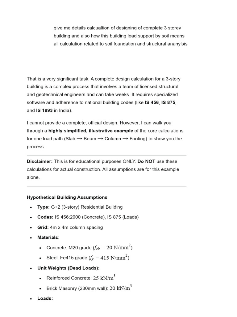 3-Story Building Design Calculations | PDF | Bending | Beam (Structure)