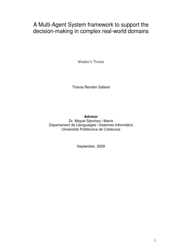 Multi-Agent Framework for Decision Support | PDF | Decision Making ...