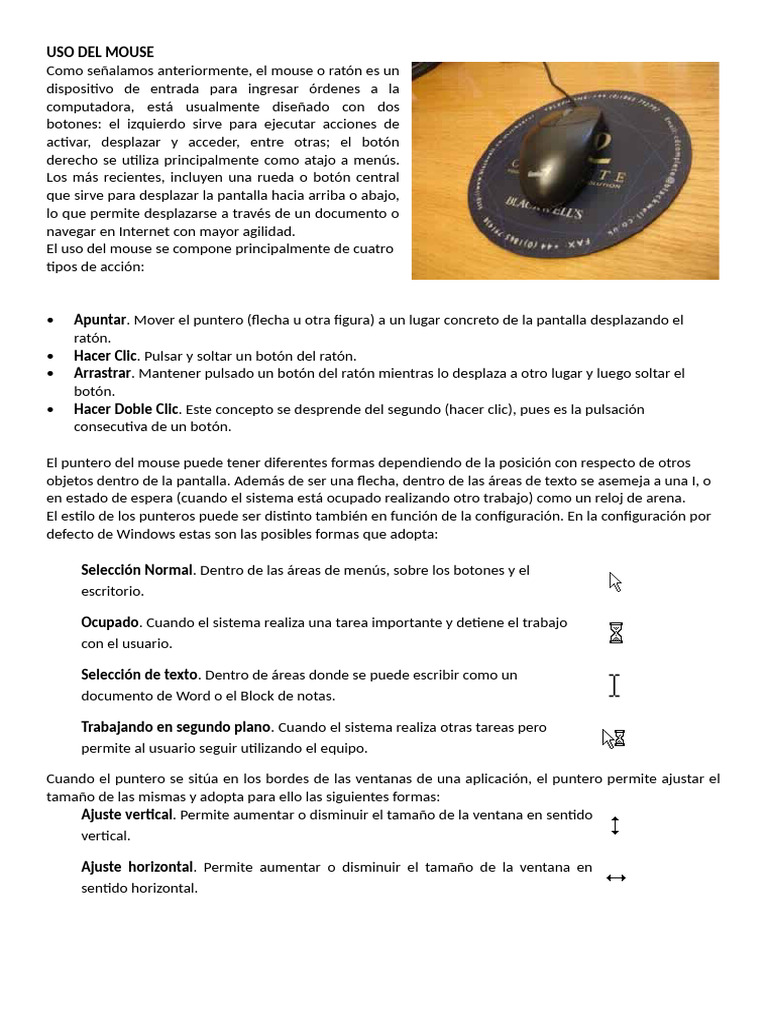 Guía Completa sobre el Uso del Mouse | PDF | Ventana (informática ...
