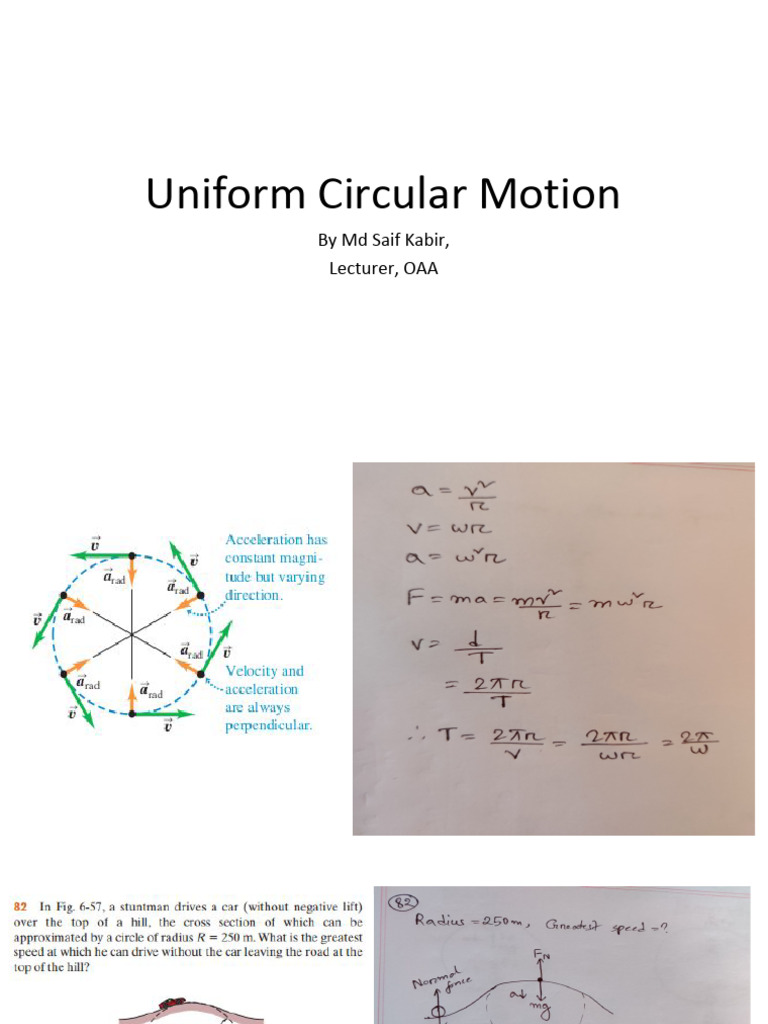 Uniform Circular Motion Updated Final | PDF