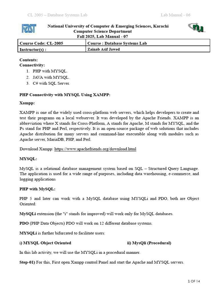 Database Systems Lab Manual Guide | PDF | My Sql | Databases