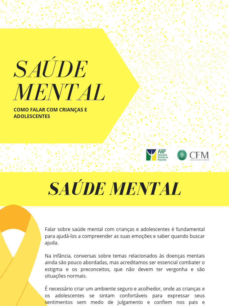 Saude Mental e Setembro Amarelo | PDF | Adolescência | Emoções