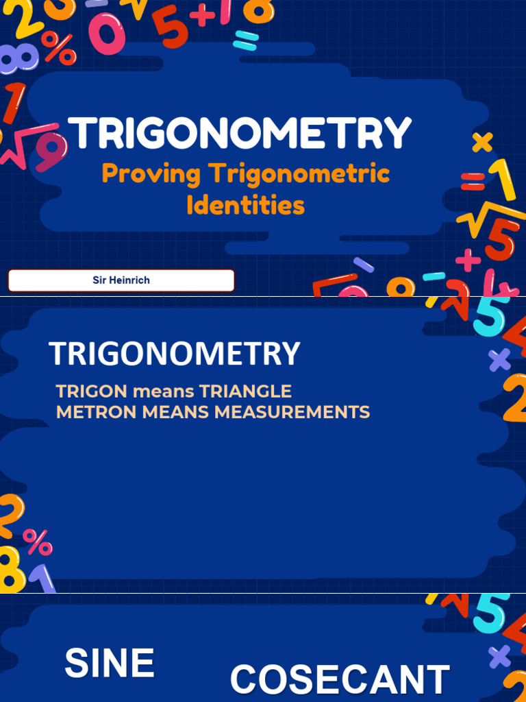 Trigonometry - Proving Trigonometric Identities | PDF | Trigonometric ...