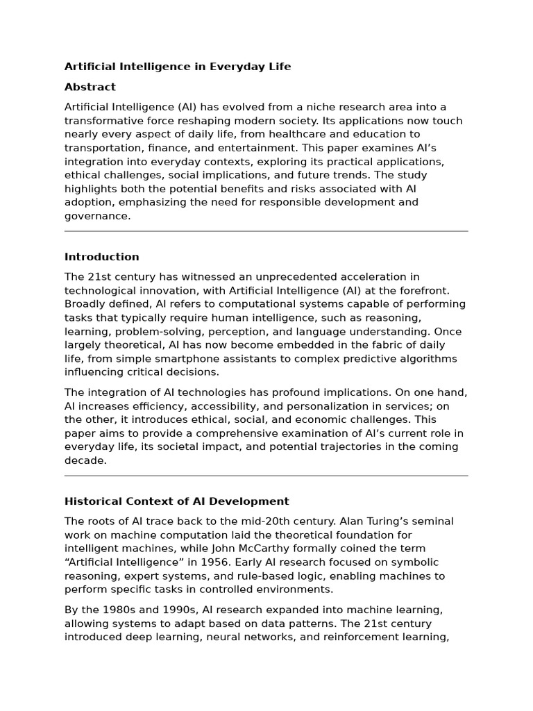 AI's Impact on Daily Life and Society | PDF | Artificial Intelligence ...