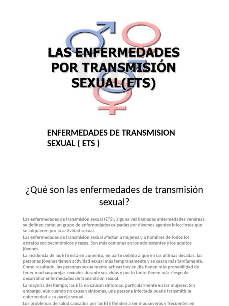 Enfermedades de Transmision Sexual (Ets) | PDF | Infección transmitida ...