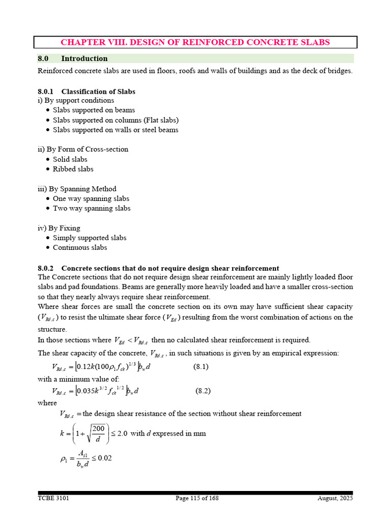 Design of Reinforced Concrete Slabs | PDF | Beam (Structure) | Bending