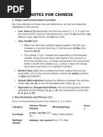 Beginner Chinese Class Notes | PDF
