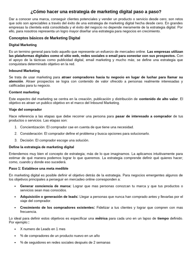 Estrategia de Marketing Digital Efectiva | PDF | Marketing de motores ...