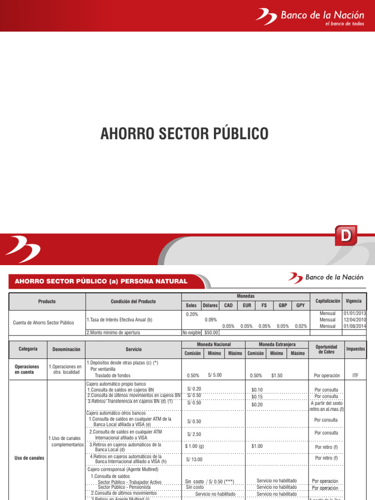 Tasas Ahorro Sector Publico | PDF | Transferencia bancaria | Bancos