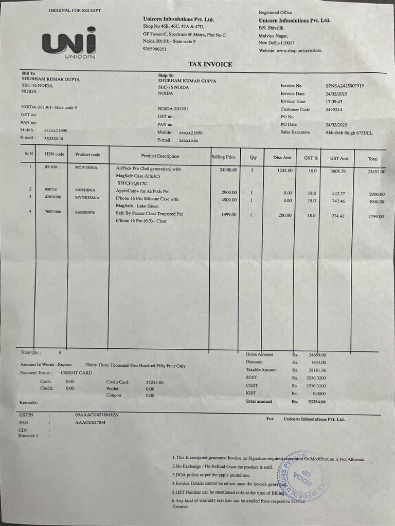 Adobe Scan 7 Nov 2025 PDF Invoice Receipt