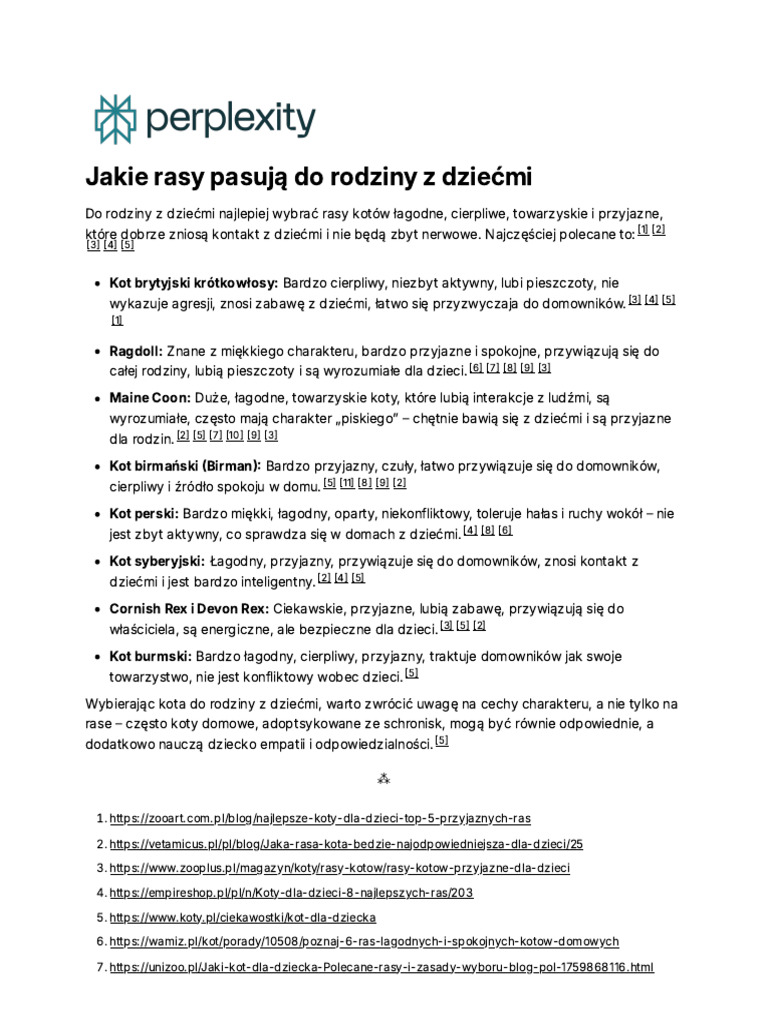 Jakie Rasy Pasują Do Rodziny Z Dziećmi | PDF