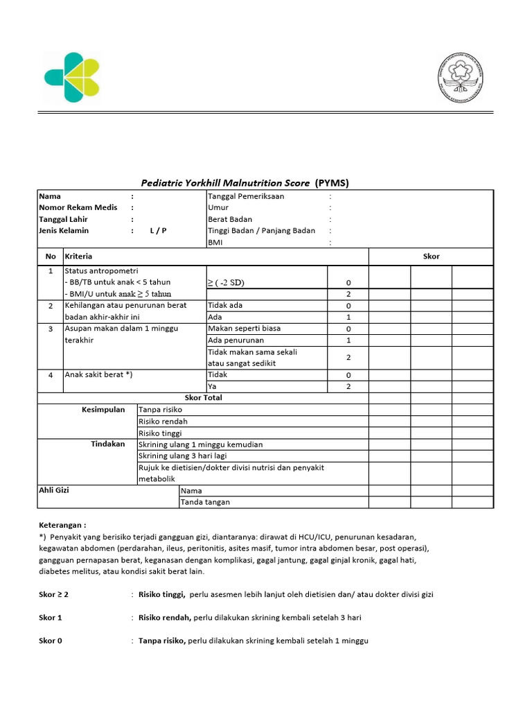 Form Skrining Pyms | PDF