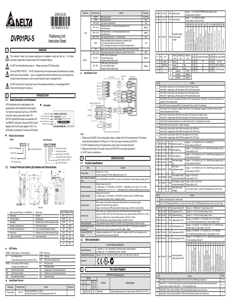 Terminal Specifications for Pulse Input | PDF | Electrical Engineering ...