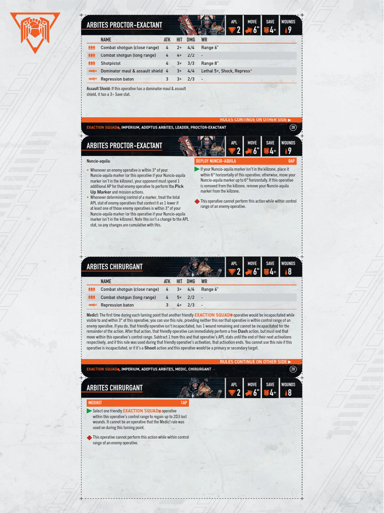 Adeptus Arbites Proctor-Enxatto Nunzio - Aquila Exaction Squad - Warhammer 40K Kill Team