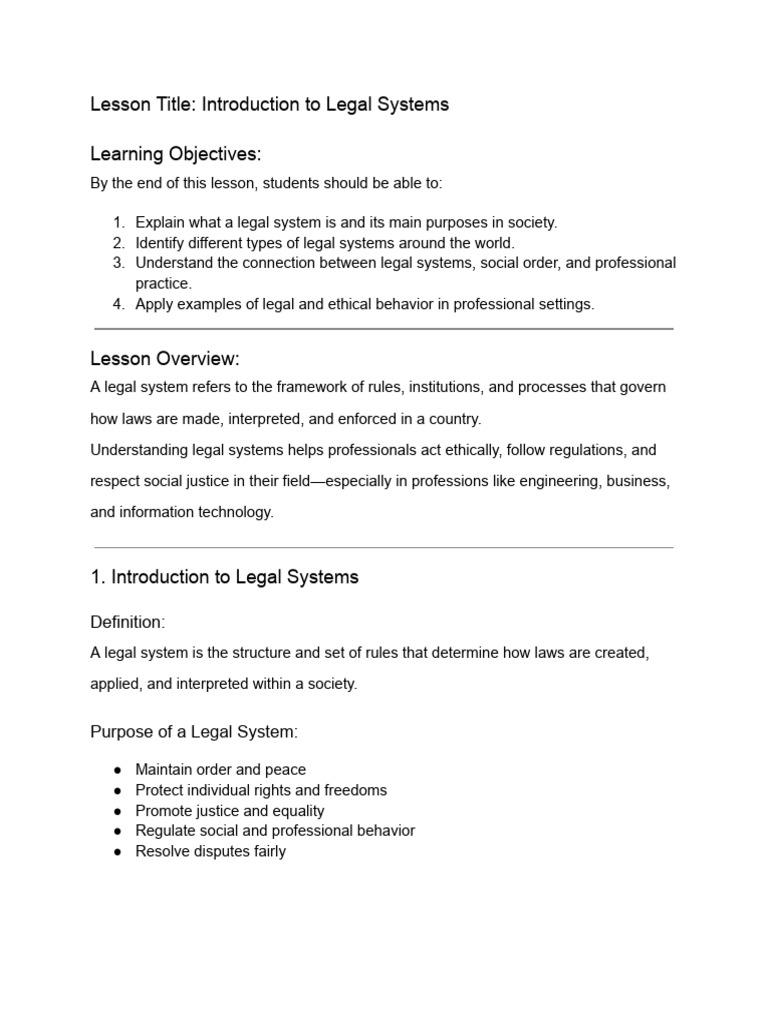 Overview of Global Legal Systems | PDF | Common Law | Sharia