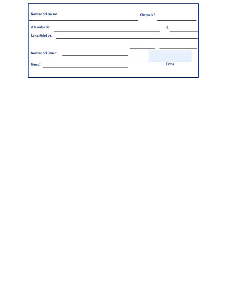 Plantilla de Cheque Editable | PDF