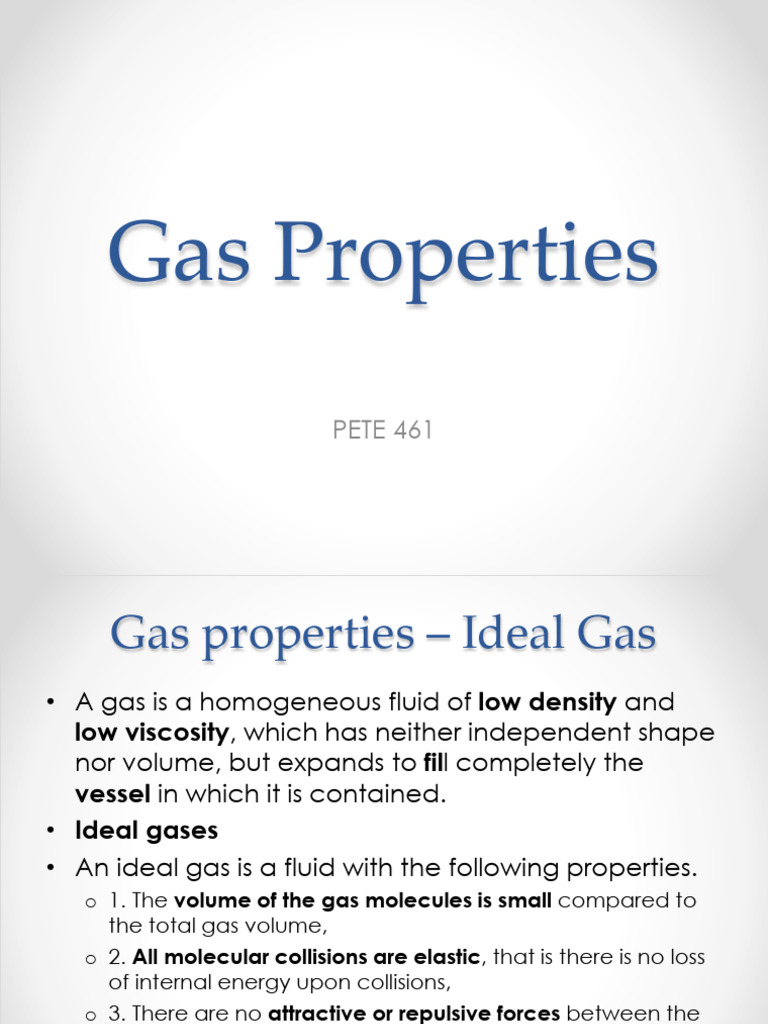 Ideal Gas Properties and Laws Overview | PDF | Gases | Viscosity