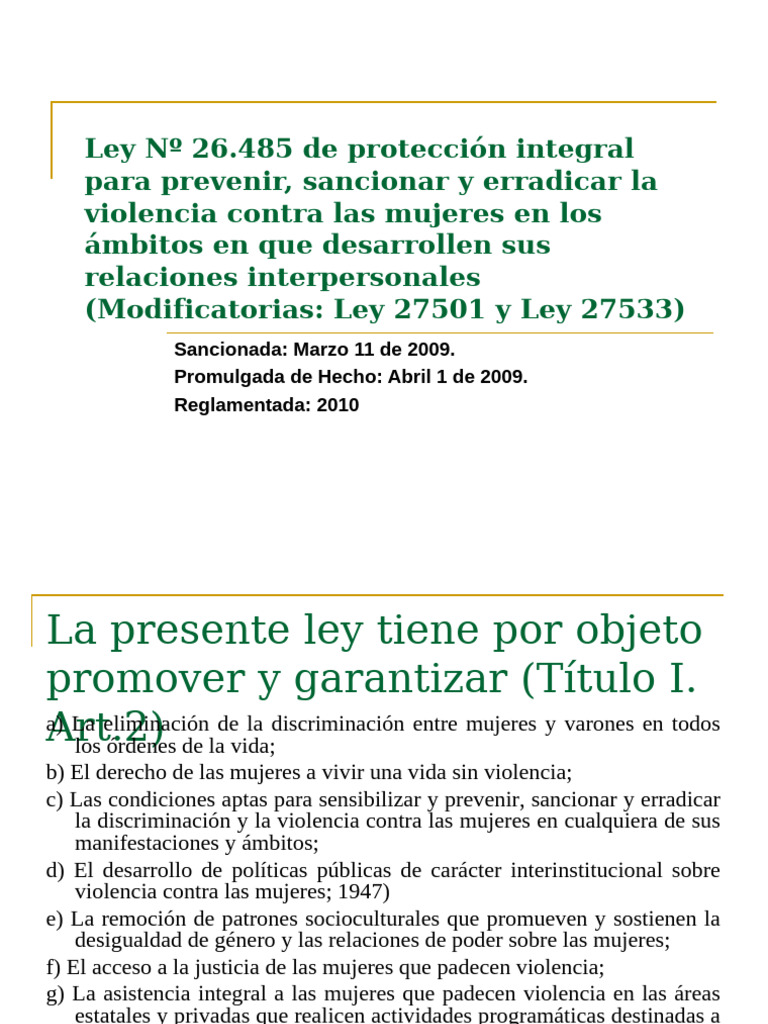 Ley de Protección Integral a Mujeres | PDF | La violencia contra las ...