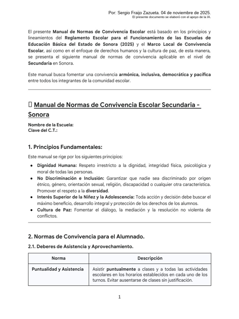 Manual de Convivencia Escolar 2025 | PDF | Violencia