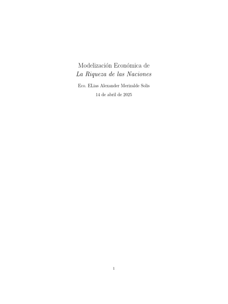 Modelizaci On Econ Omica De: La Riqueza de Las Naciones | PDF | Riqueza ...